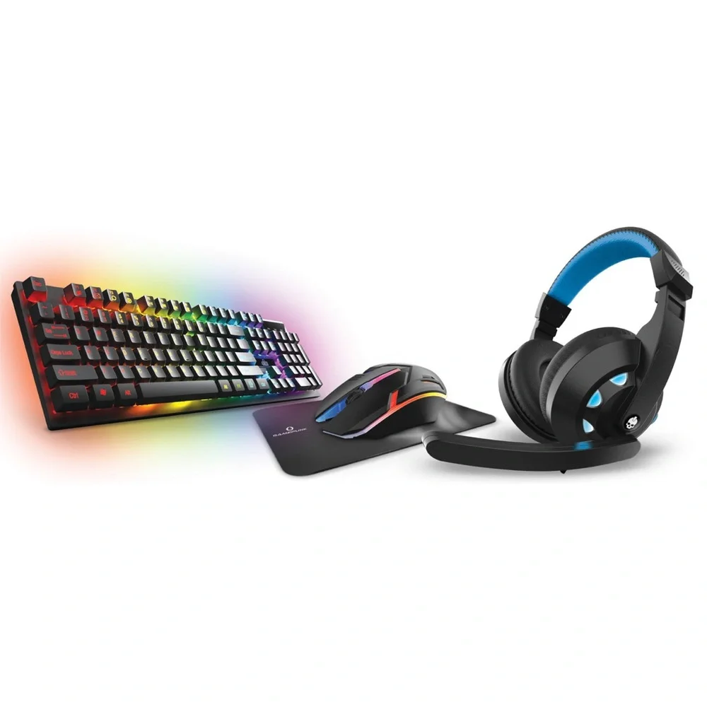 Game Punk 4In1 Pro Gaming Accessories Bundle Keyboard, Mouse, Headset, Mousepad